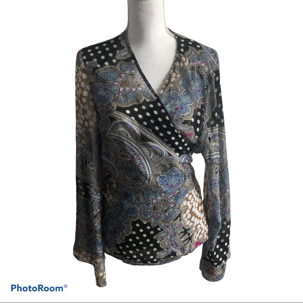 Lane Bryant Sheer Wrap Blouse Made in USA 18-20